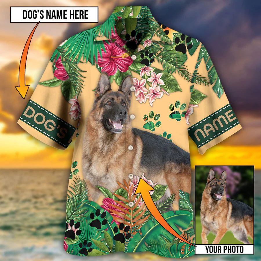 Island Paws: German Shepherd Customized Hawaiian Shirt