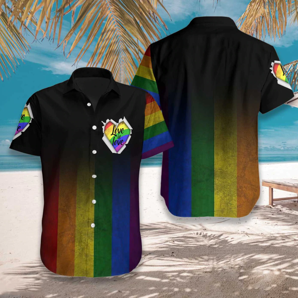 Island Sunset: Hawaiian Shirt with Breathtaking Sunset Design