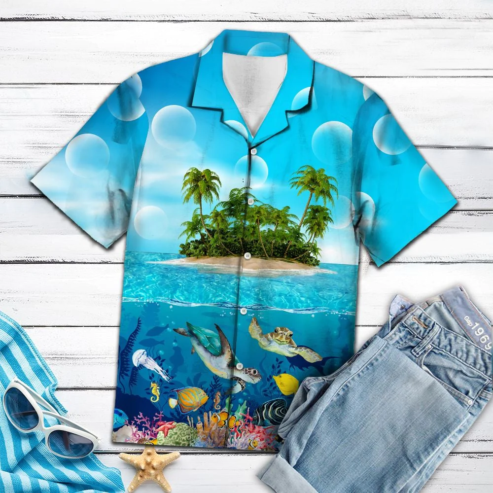 Island Themed Hawaiian Shirt Celebrating Turtles for Enthusiasts