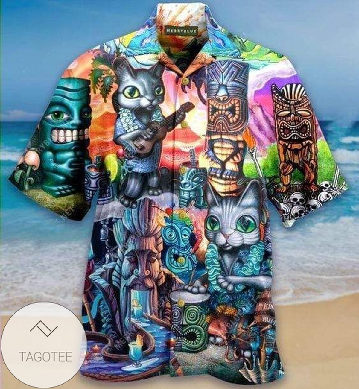 It’s Always Tiki Time in Paradise on This Fun Hawaiian Shirt