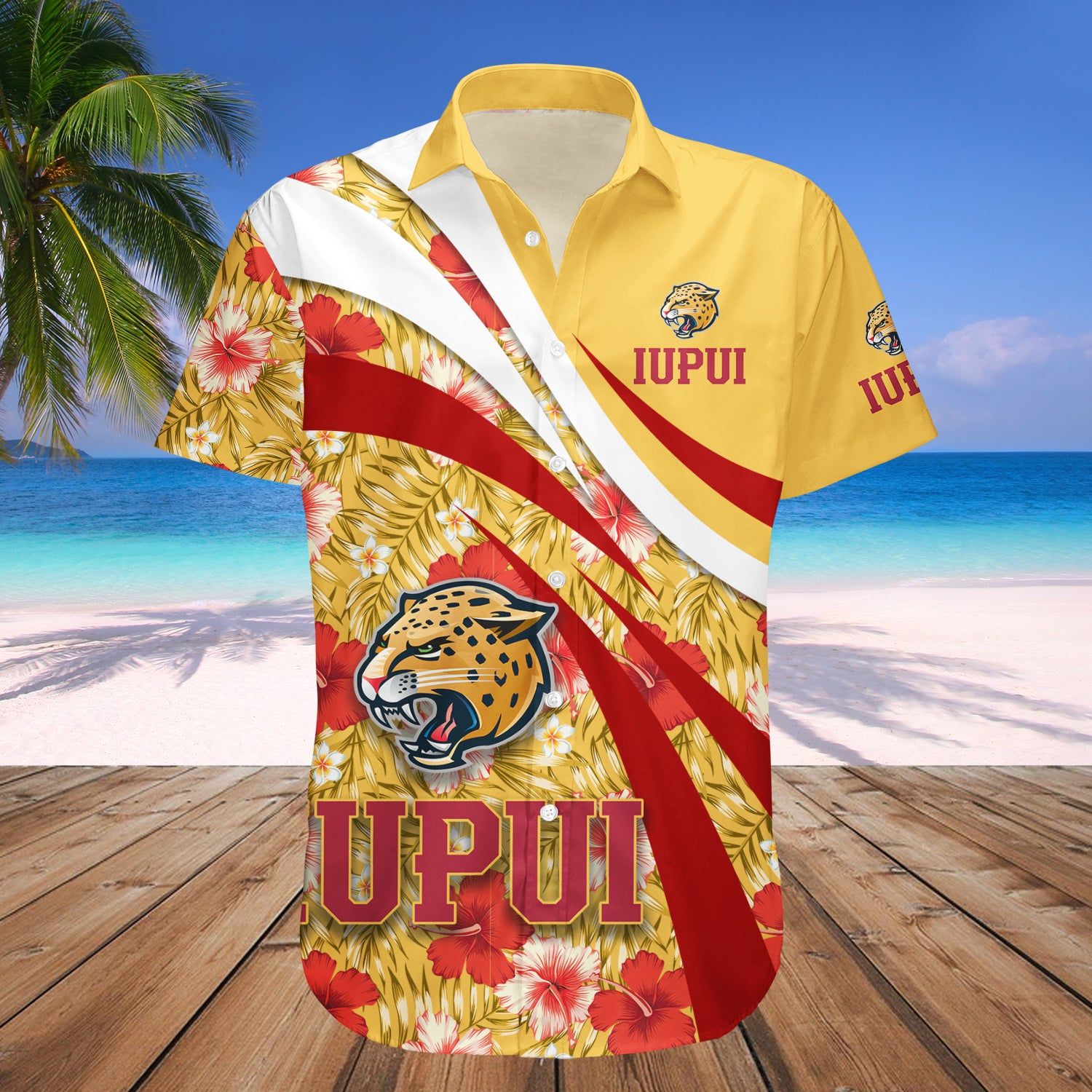 Iupui Jaguars Hawaii Shirt Hibiscus Sport Style – NCAA