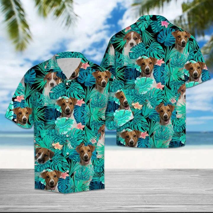 Jack Russell Into Tropical Jungle Hawaiian Shirt Jack Russell Into Tropical Jungle Hawaiian Shirt