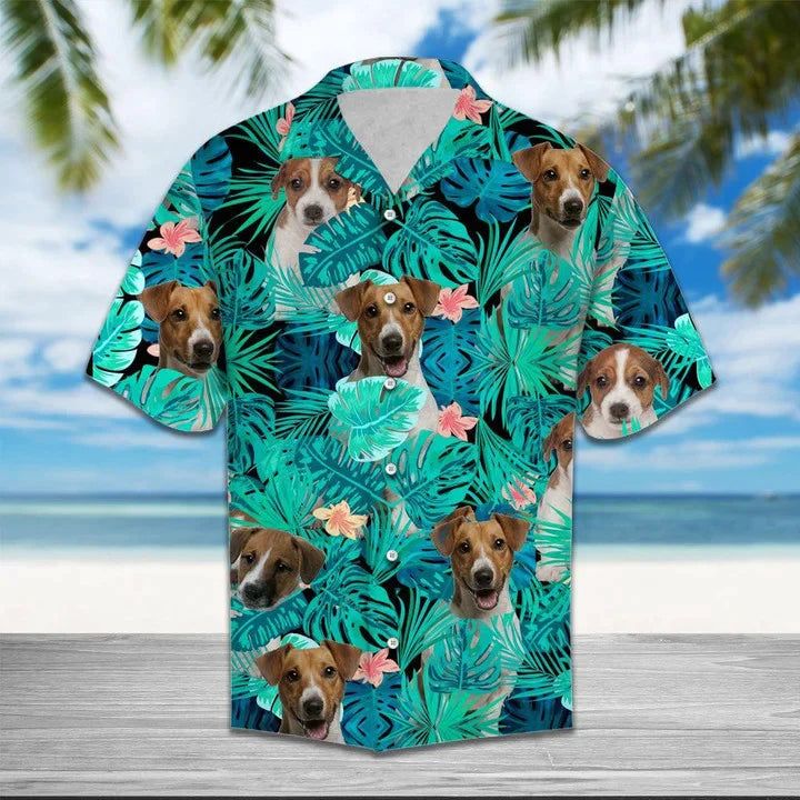 Jack Russell Into Tropical Jungle Hawaiian Shirt