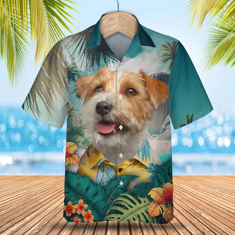 Jack Russell Terrier 3D Tropical Trendy Hawaiian Shirt, Dog Trendy Hawaiian Shirt, Summer Gift For Men And Women