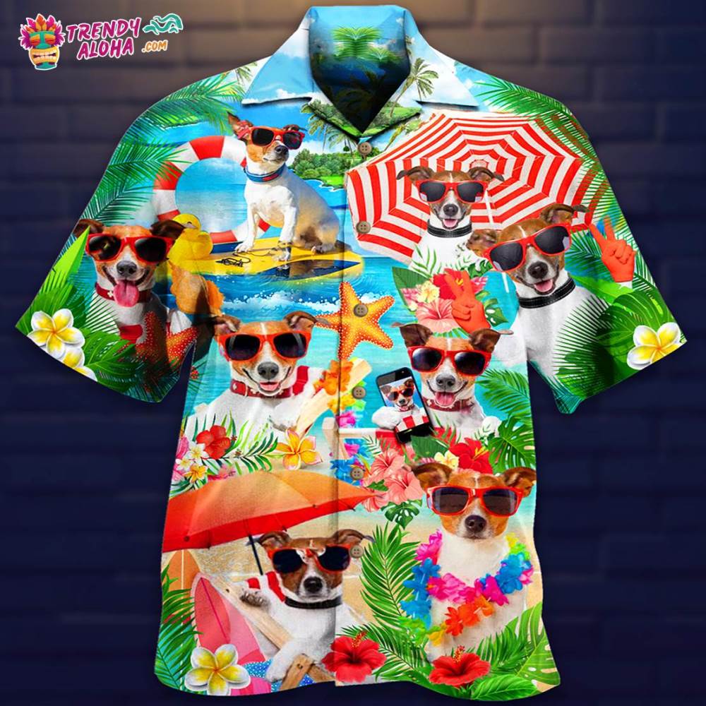 Jack Russell Terrier Dog Love Beach Hawaiian Shirt – Trendy Aloha
