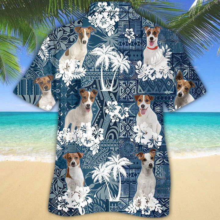 Jack Russell Terrier Hawaiian Shirt, Flower Dog Short Sleeve Hawaiian Aloha Shirt For Men, Women, Gift For Summer