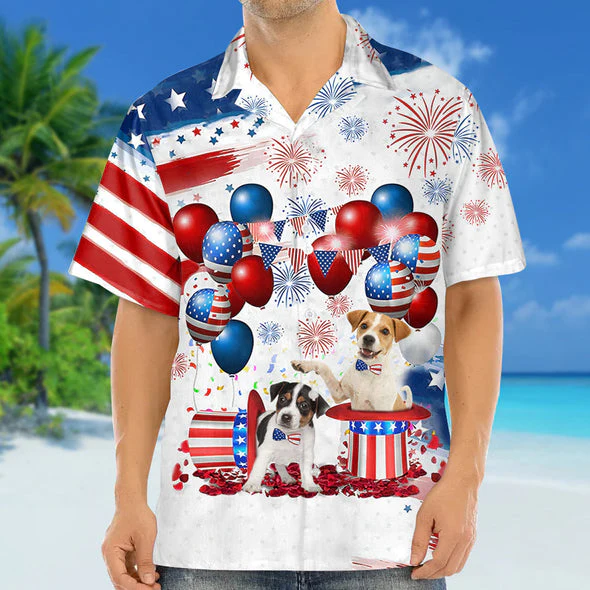 Jack Russell Terrier Independence Day Trendy Hawaiian Shirt For Men And Women, 4Th Of July Trendy Hawaiian Shirt