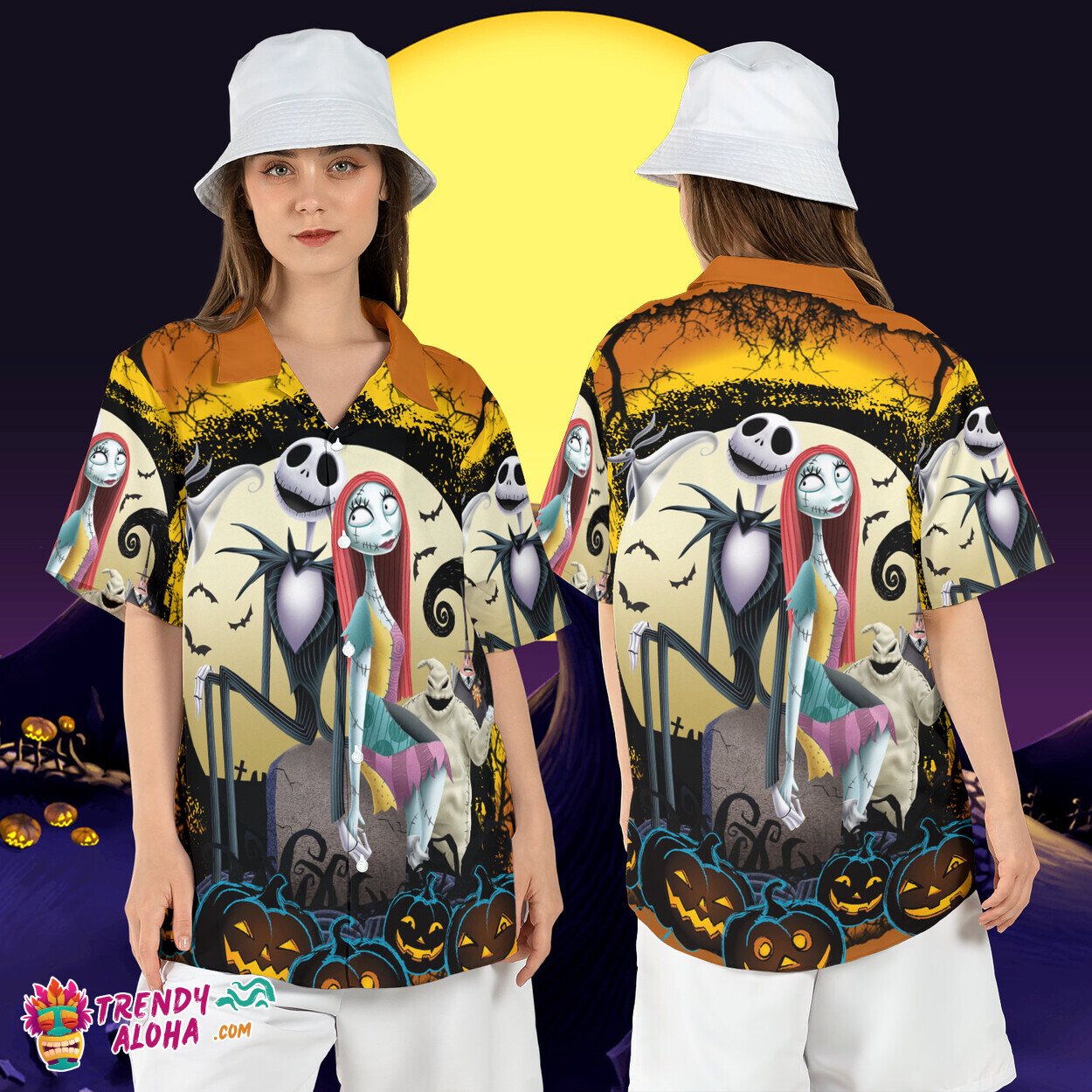 Jack Sally Nightmare Before Christmas Town Halloween Shirt