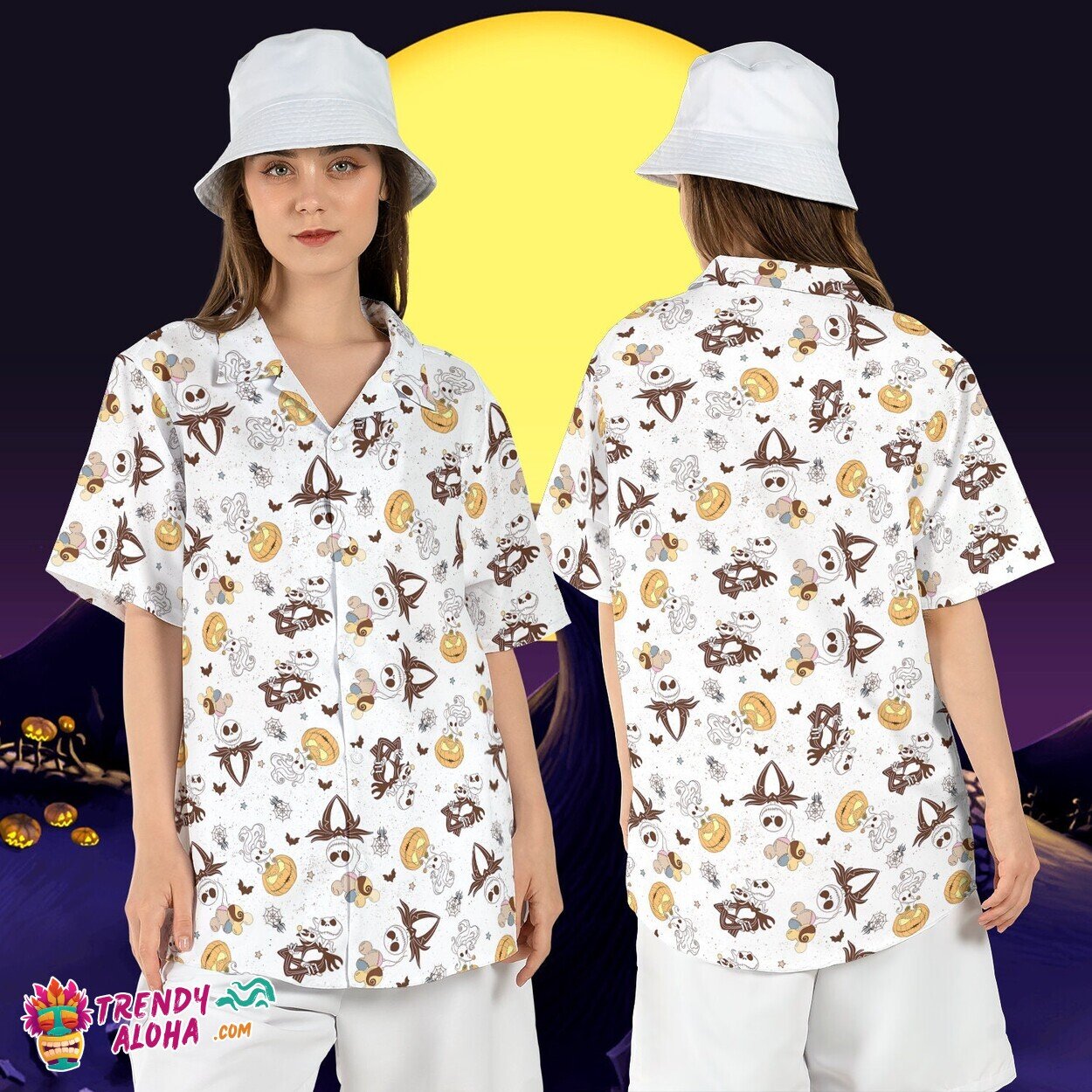 Jack Skellington and Zero Dog Halloween Nightmare Pumpkin Shirt