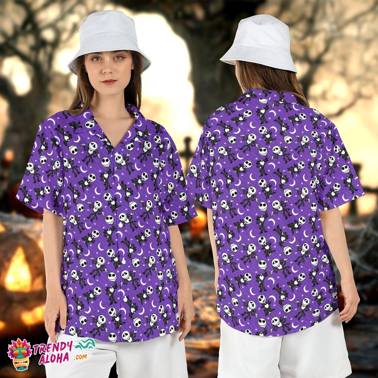 Jack Skellington Nightmare Before Xmas Halloween Aloha Tee