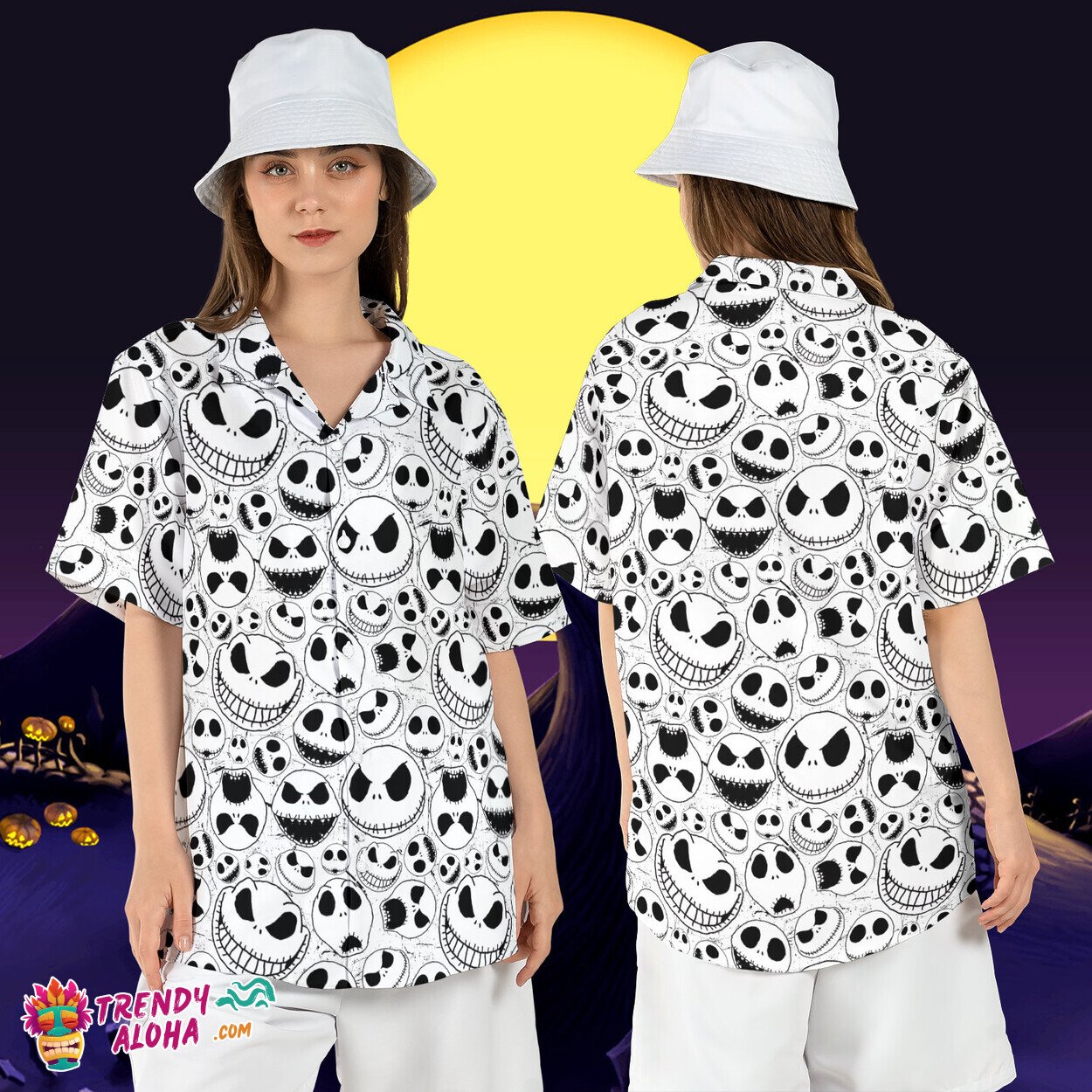Jack Skellington Nightmare Before Xmas Halloween Aloha Tee