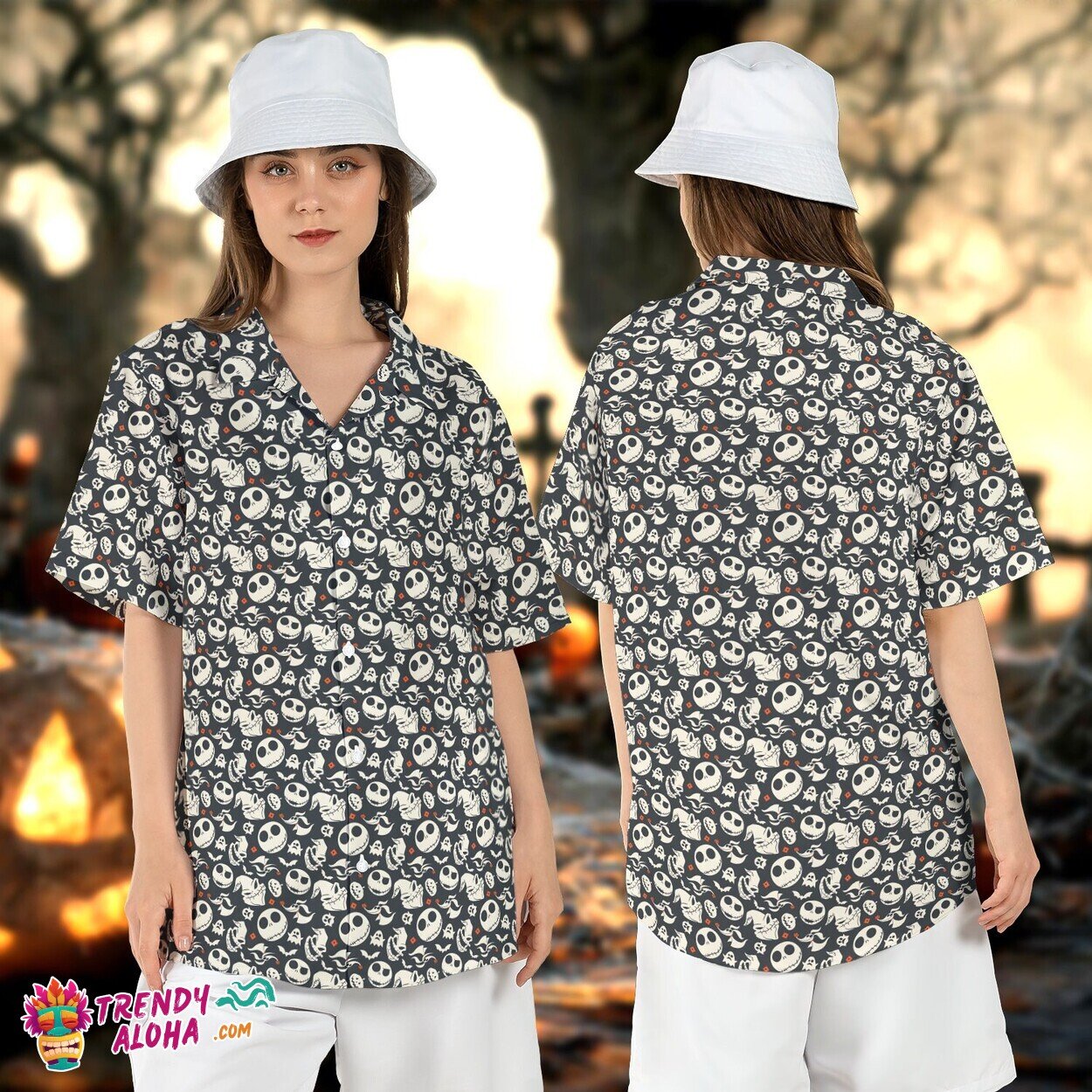 Jack Skellington Oogie Boogie Halloween Nightmare Aloha Shirt