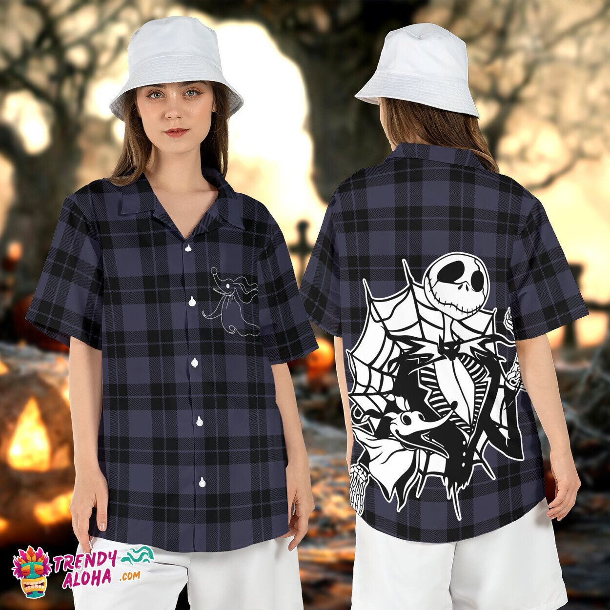 Jack Skellington Zero Dog Nightmare Before Xmas Halloween Tee