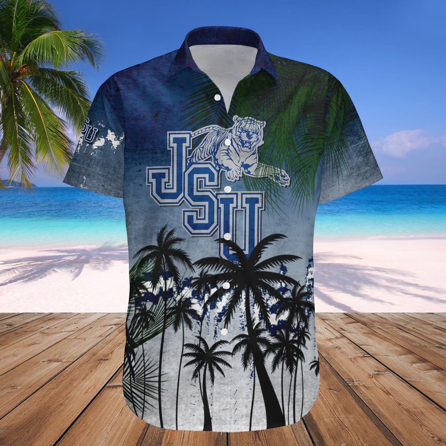 Jackson State Tigers Hawaii Shirt Coconut Tree Tropical Grunge – NCAA