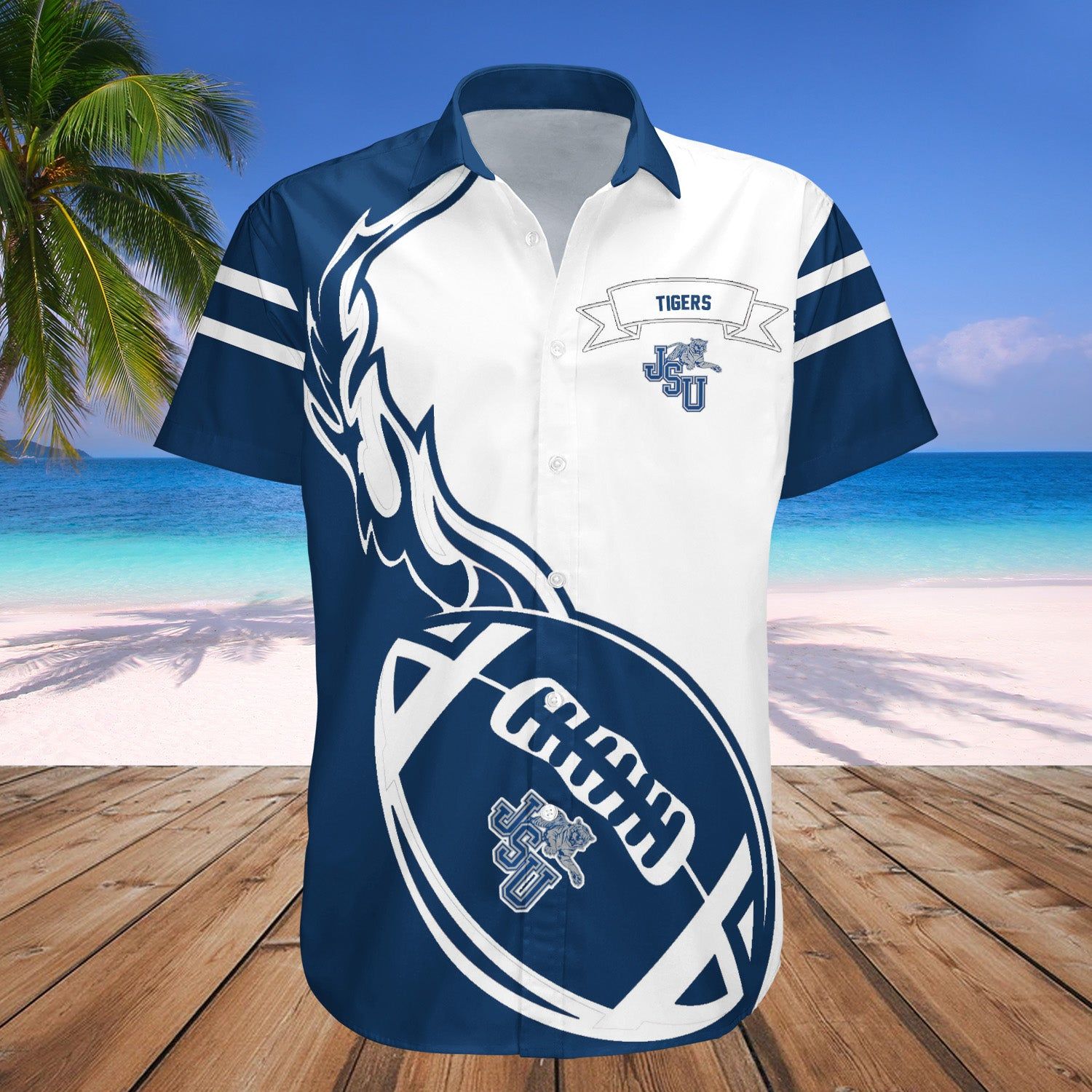 Jackson State Tigers Hawaii Shirt Flame Ball – NCAA