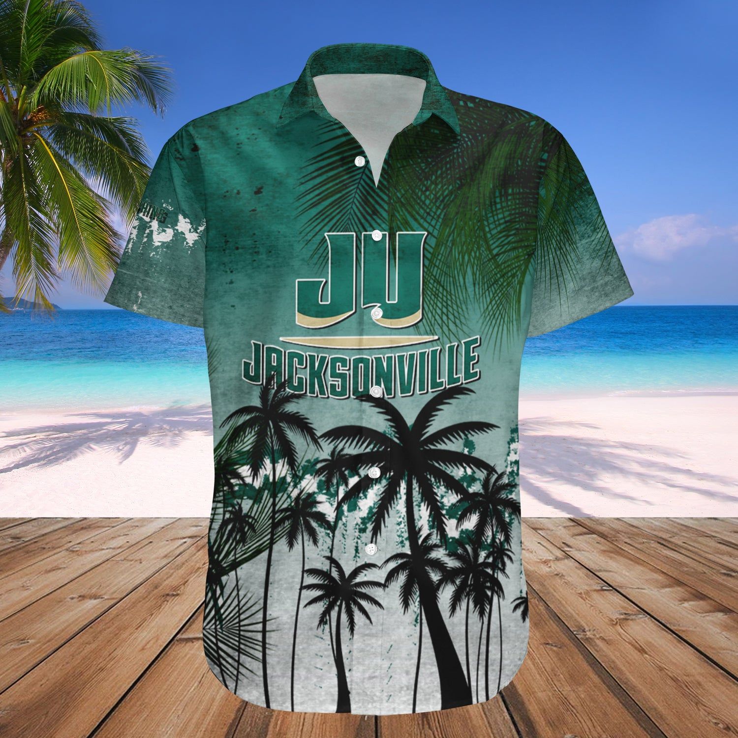 Jacksonville Dolphins Hawaii Shirt Coconut Tree Tropical Grunge – NCAA