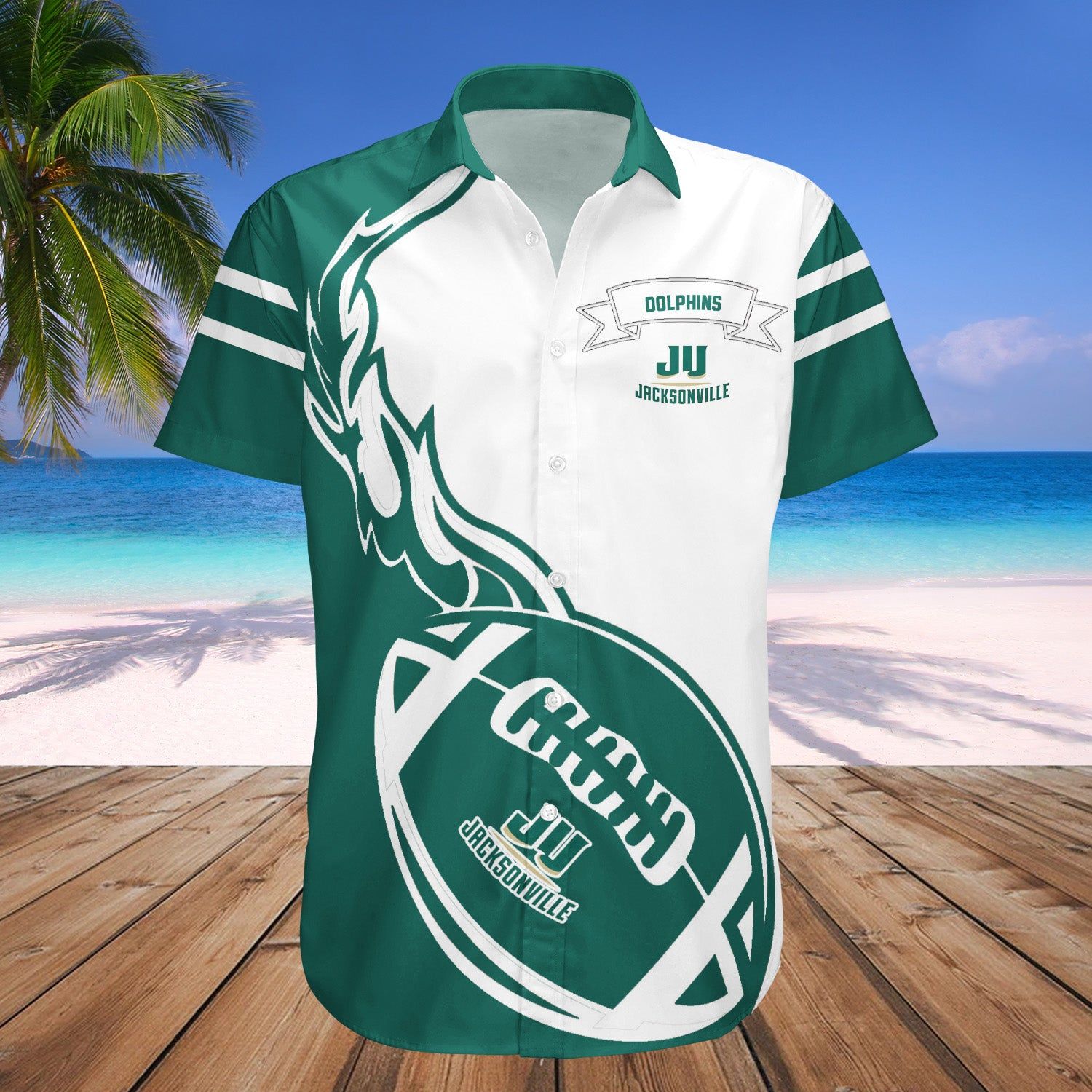 Jacksonville Dolphins Hawaii Shirt Flame Ball – NCAA