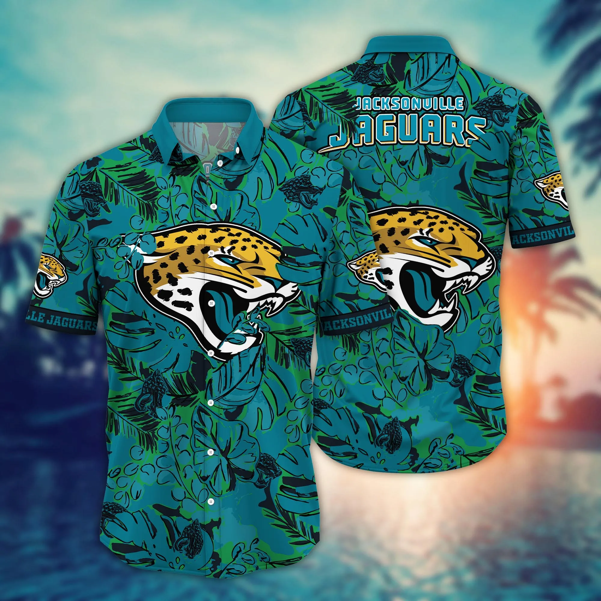 Jacksonville Jaguars NFL Hawaiian Shirt Summer Nights Aloha Shirt Jacksonville Jaguars NFL Hawaiian Shirt Summer Nights Aloha Shirt