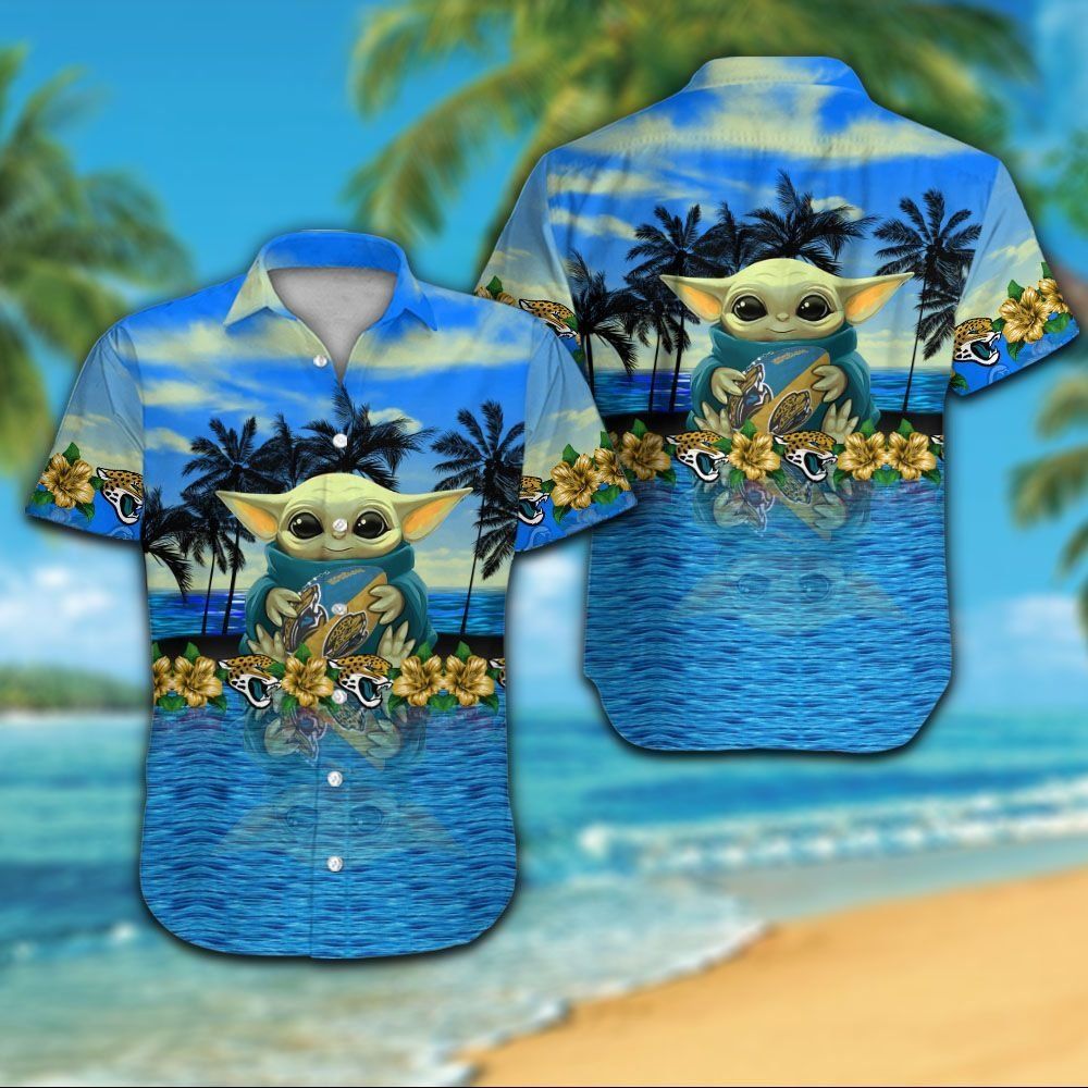 Jacksonville Jaguars Short Sleeve Button Up Tropical Hawaiian Shirt VER017