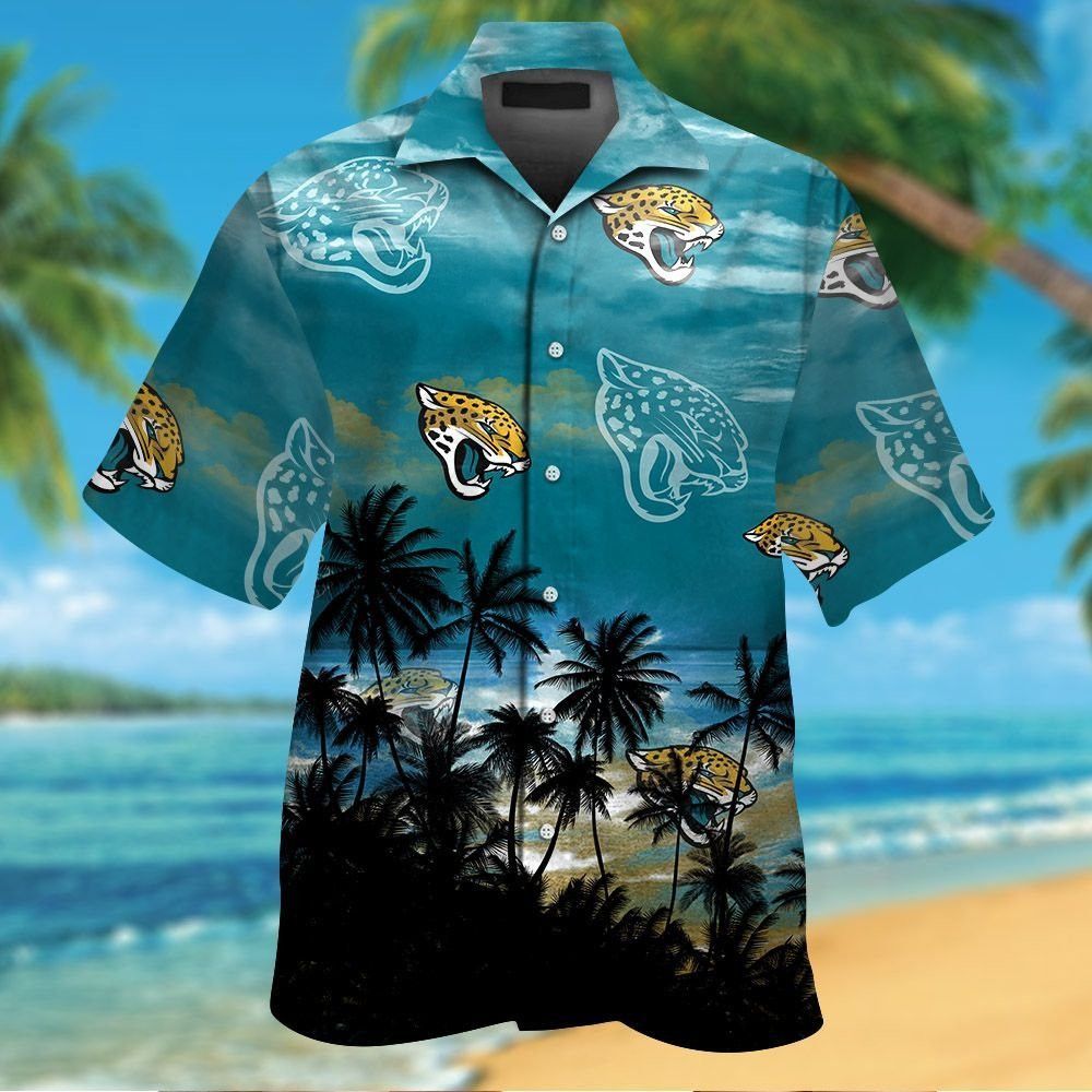 Jacksonville Jaguars Short Sleeve Button Up Tropical Hawaiian Shirt VER023