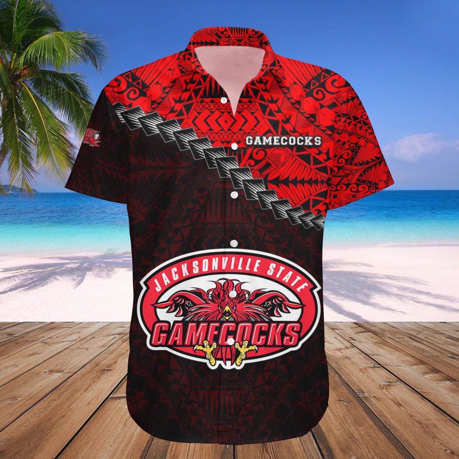 Jacksonville State Gamecocks Hawaii Shirt Grunge Polynesian Tattoo – NCAA