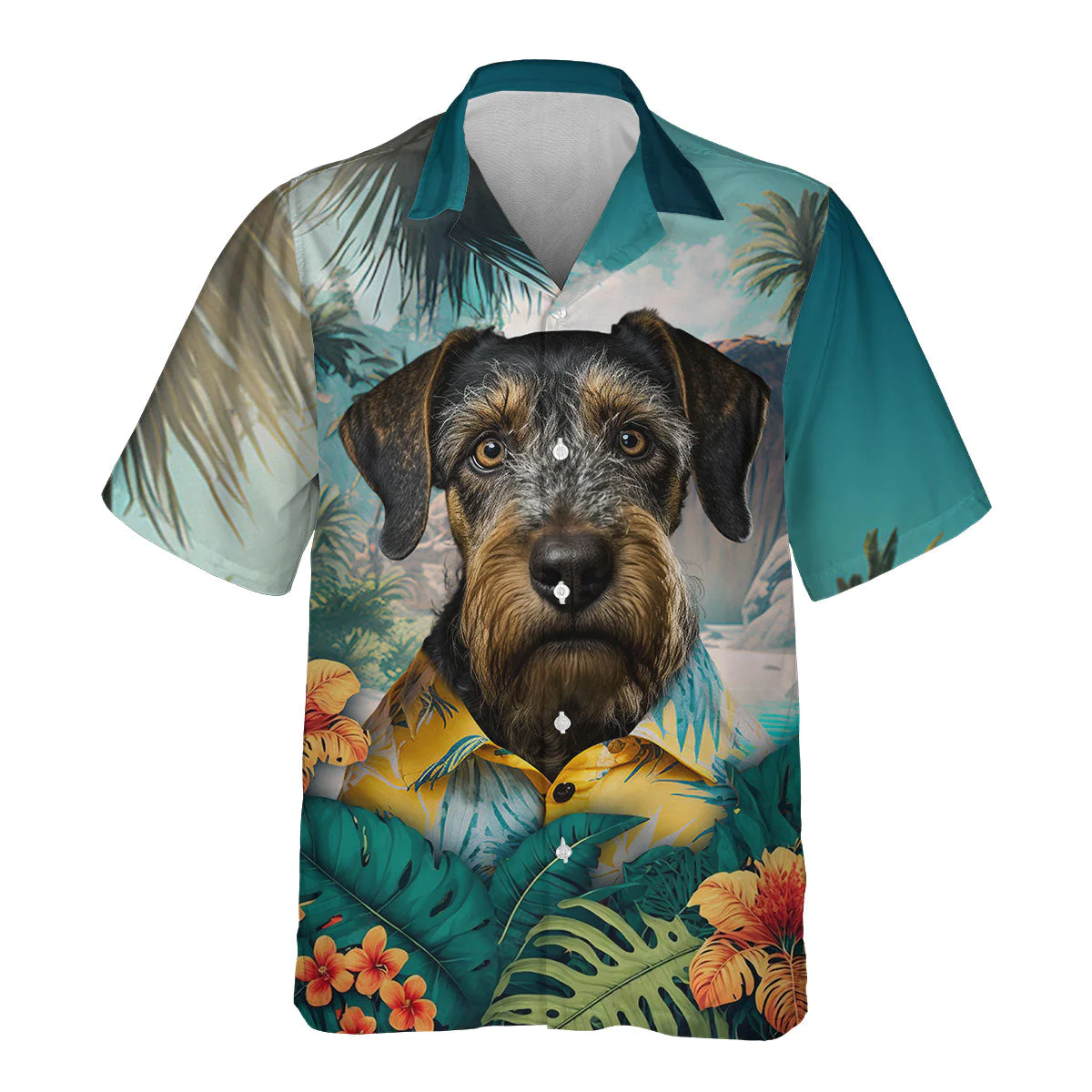 Jagdterrier Hunt 3D Hawaiian Shirt Revering Tropical Forests