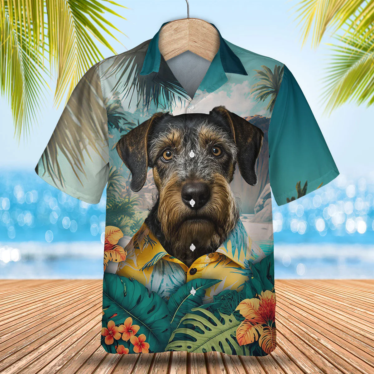 Jagdterrier Hunt 3D Hawaiian Shirt Revering Tropical Forests