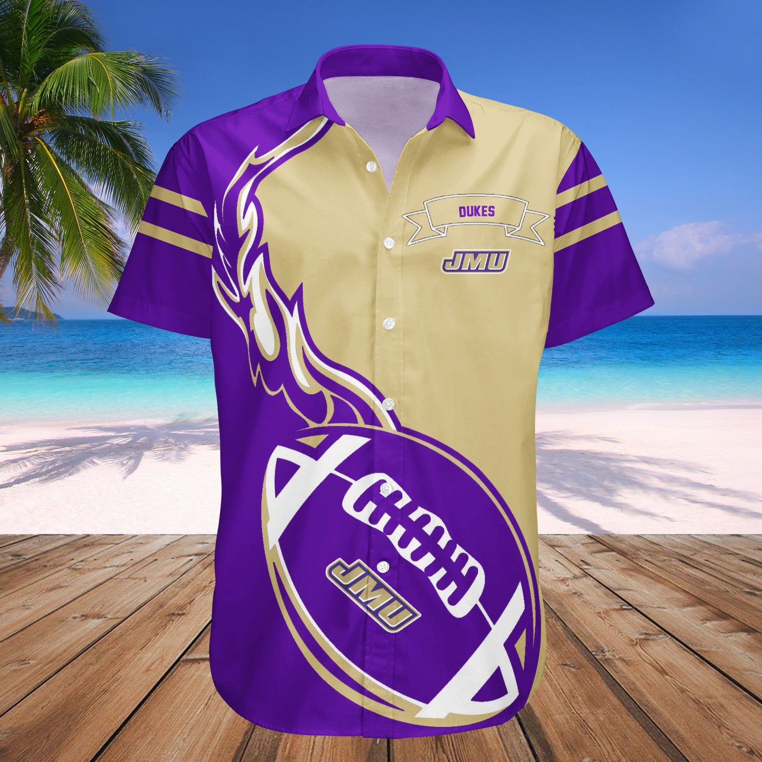 James Madison Dukes Hawaii Shirt Flame Ball – NCAA