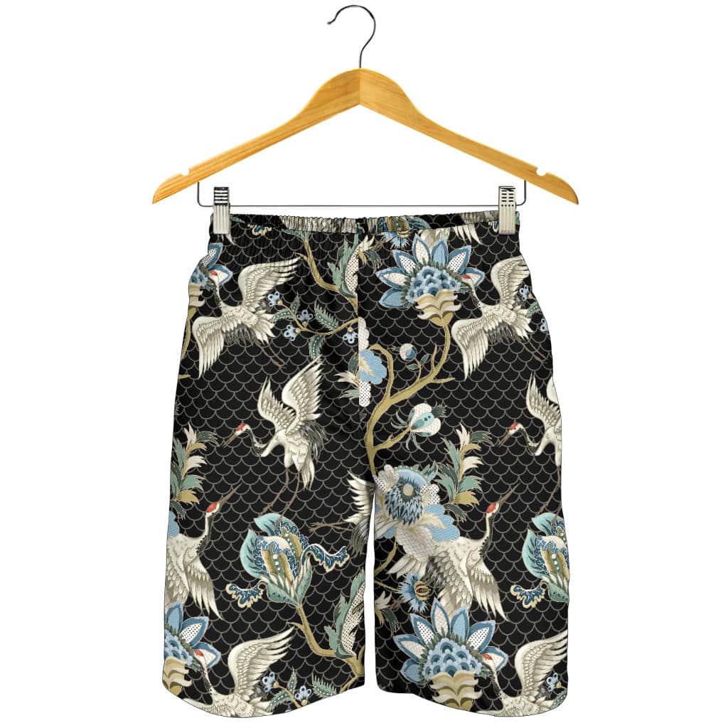 Japanese Crane Ornament Elements For Men Women Kid Shorts
