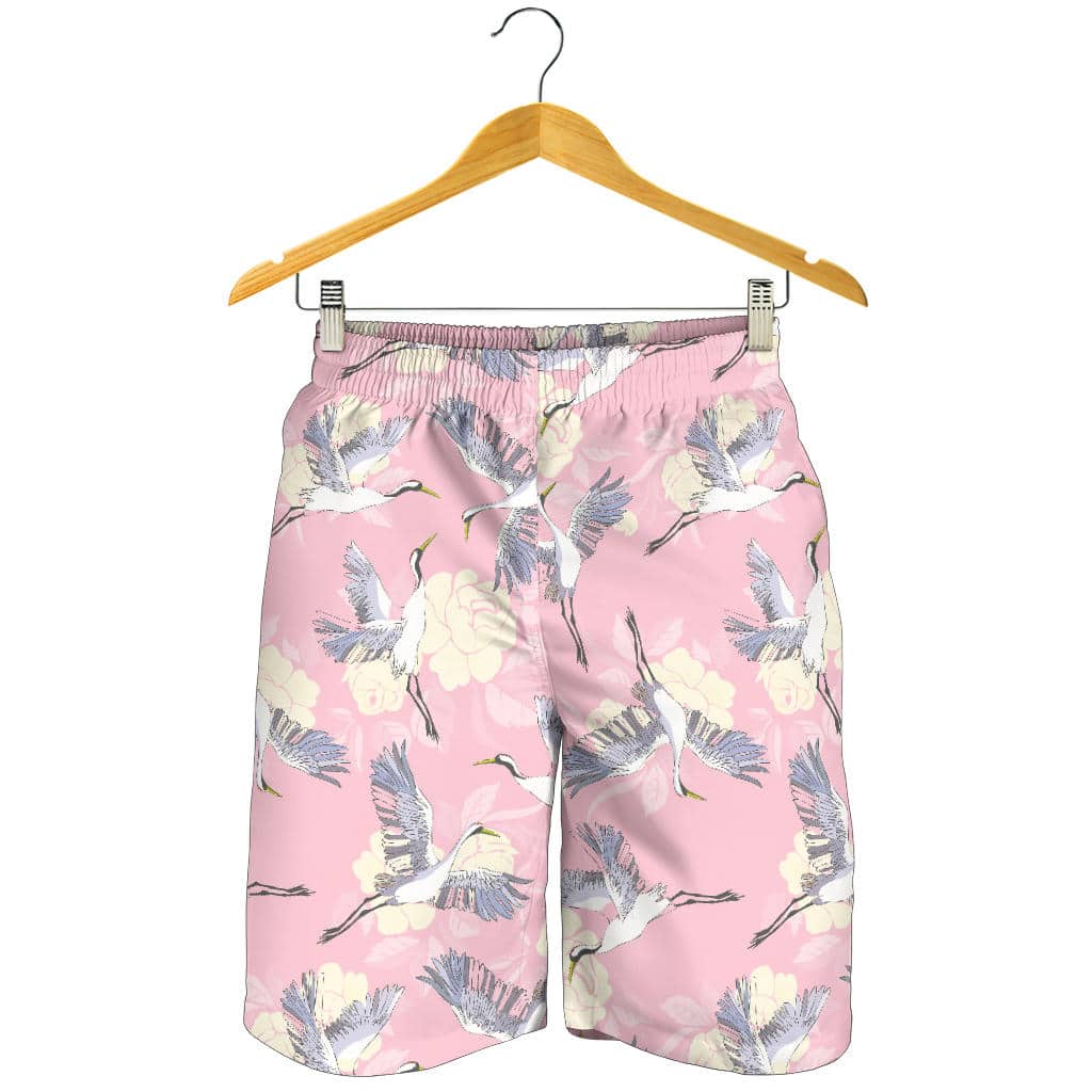 Japanese Crane Rose Pattern For Men Women Kid Shorts