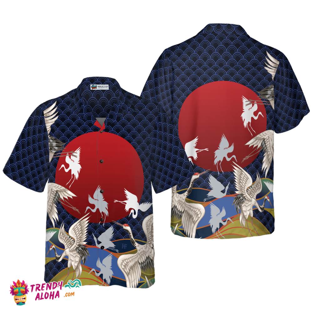 Japanese Cranes Hawaiian Shirt Japanese Cranes Hawaiian Shirt