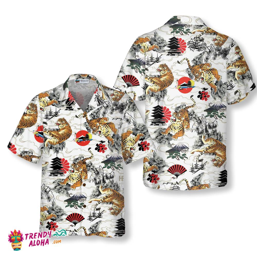 Japanese Tiger Tattoo Shirt For Men Hawaiian Shirt