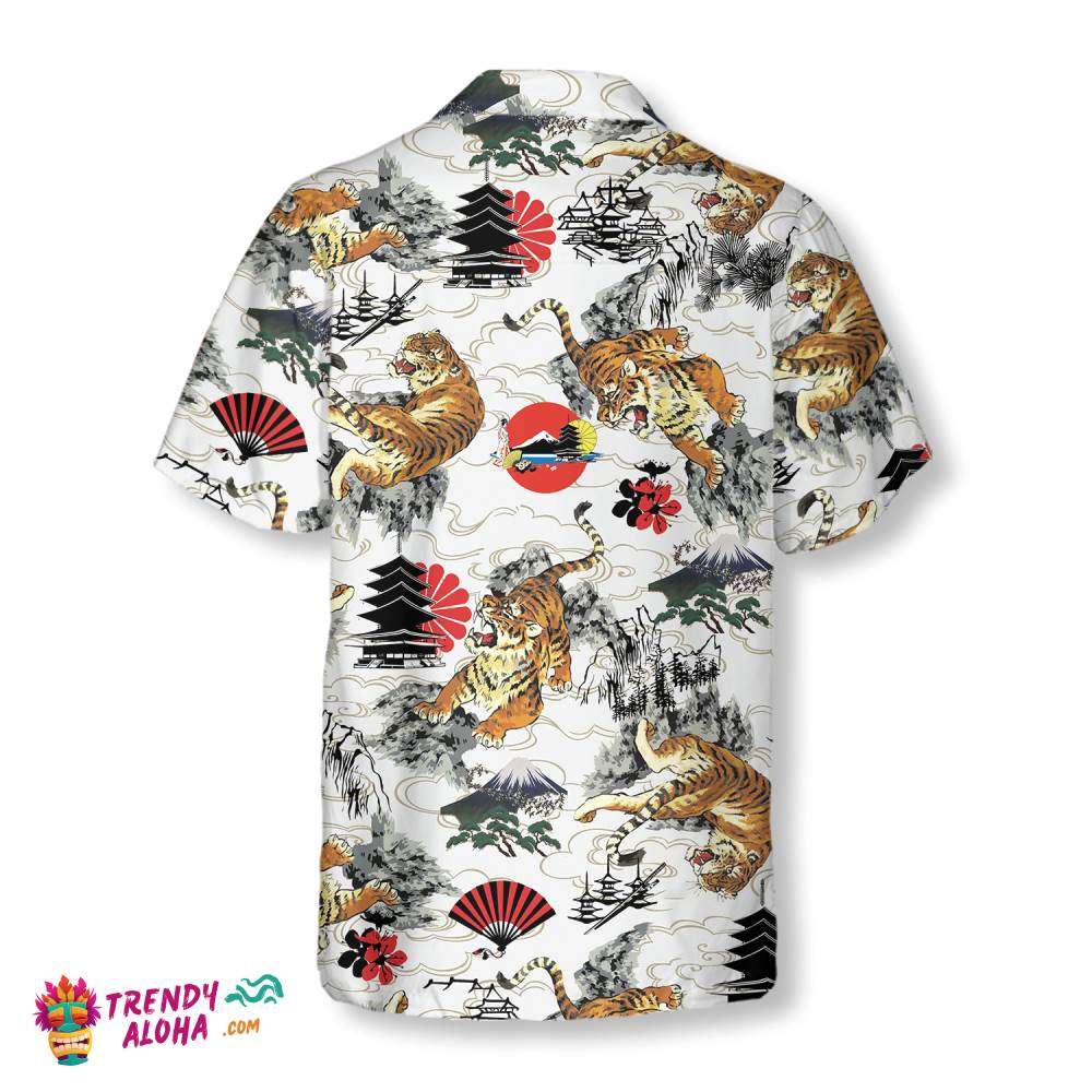 Japanese Tiger Tattoo Shirt For Men Hawaiian Shirt