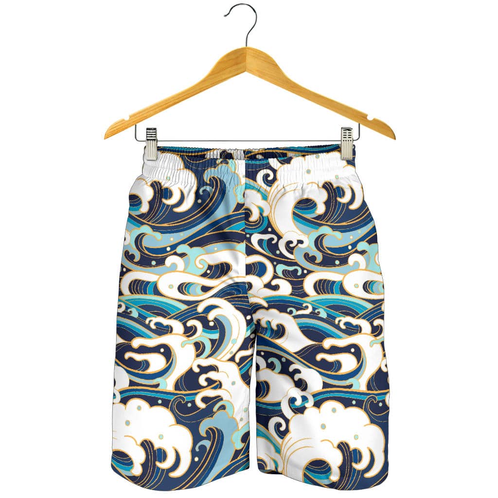 Japanese Wave Pattern For Men Women Kid Shorts Trendy Aloha