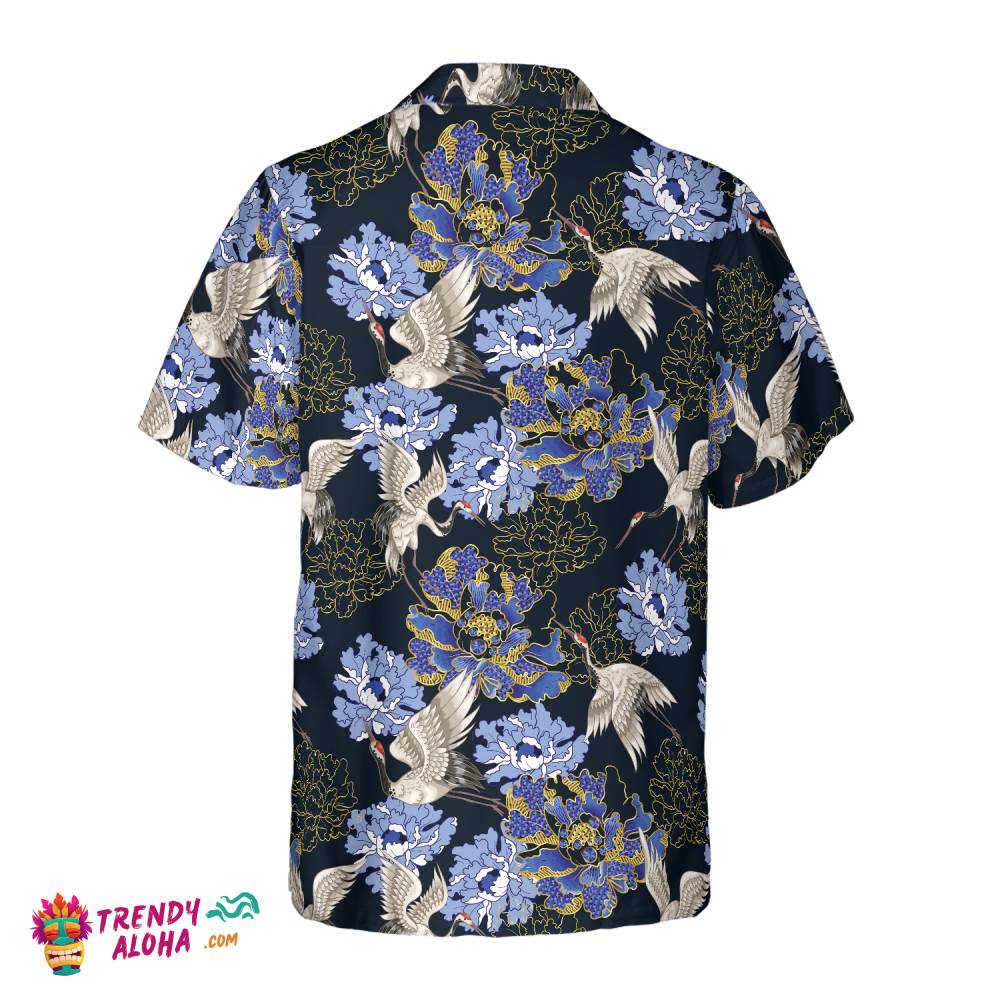 Japanese White Cranes Hawaiian Shirt