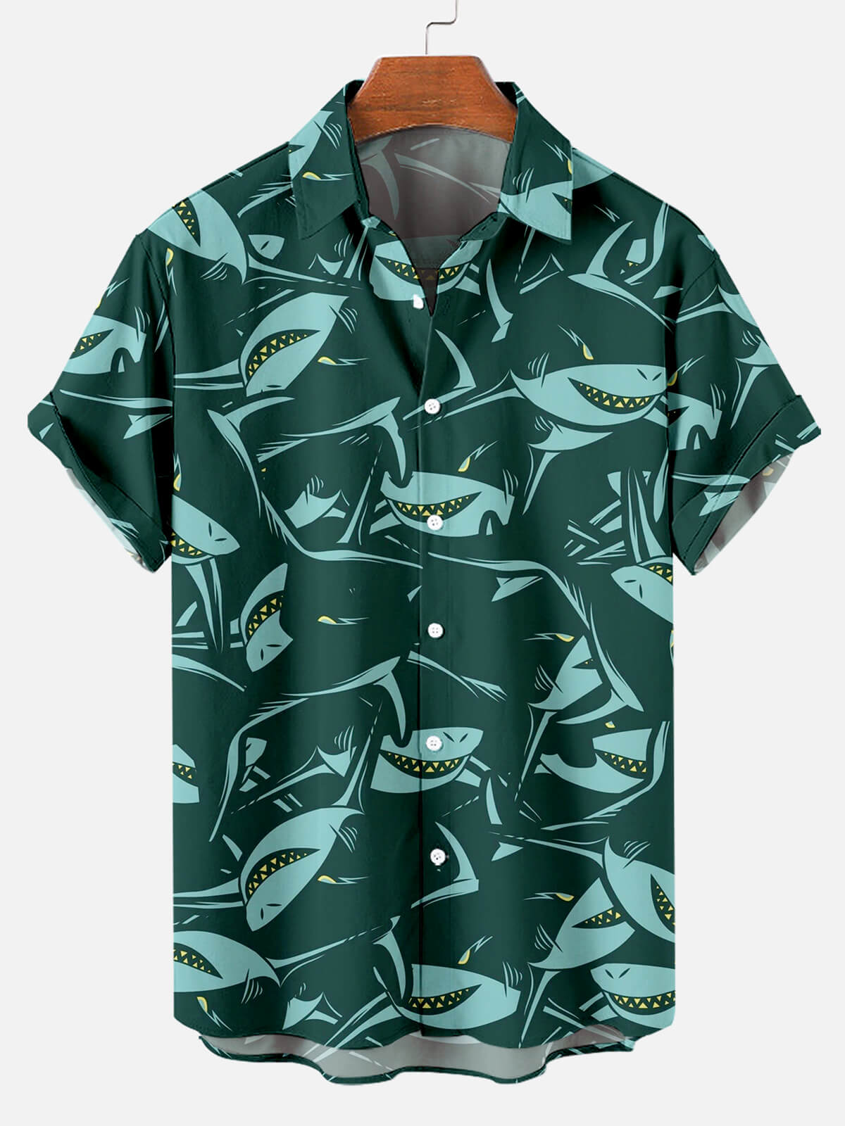 Jawsome Tides: Shark Theme Aloha Shirt Jawsome Tides: Shark Theme Aloha Shirt
