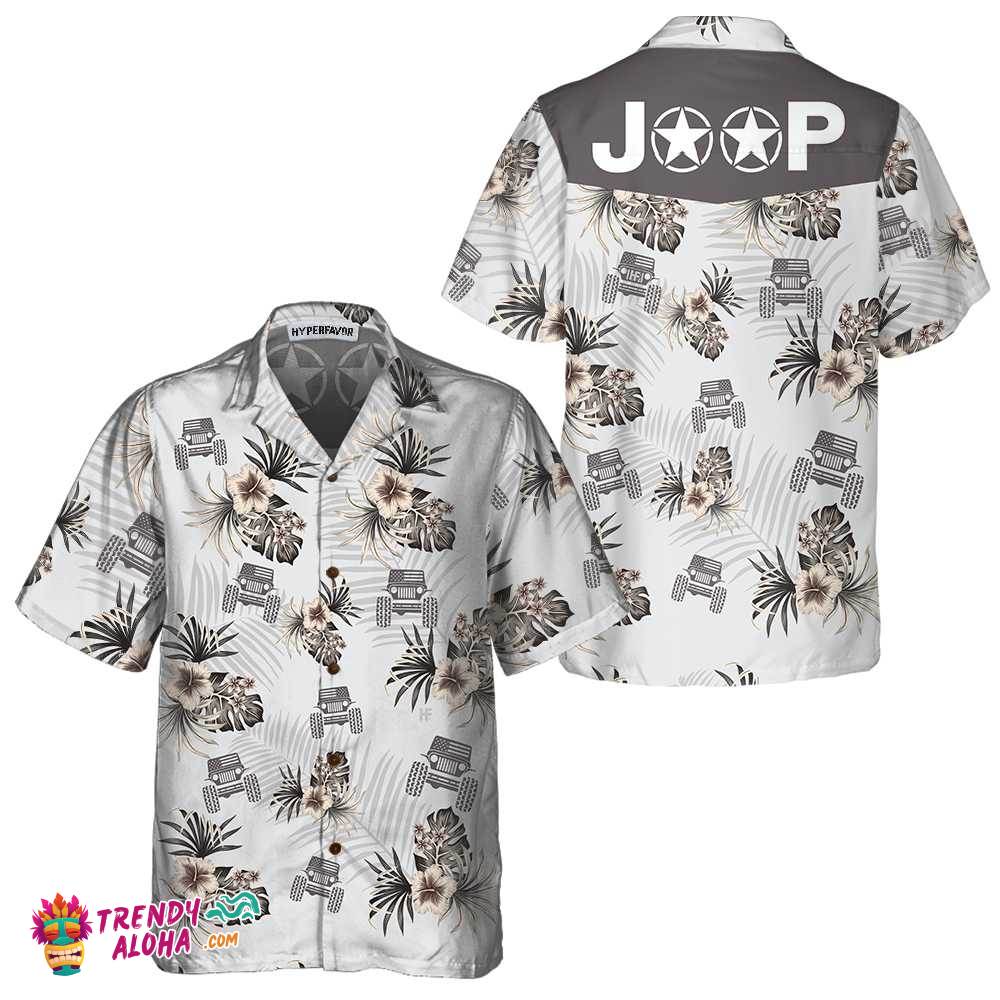 Jeep And Hibiscus Pattern Hawaiian Shirt, Tropical Jeep Shirt For Men & Women Jeep And Hibiscus Pattern Hawaiian Shirt, Tropical Jeep Shirt For Men & Women