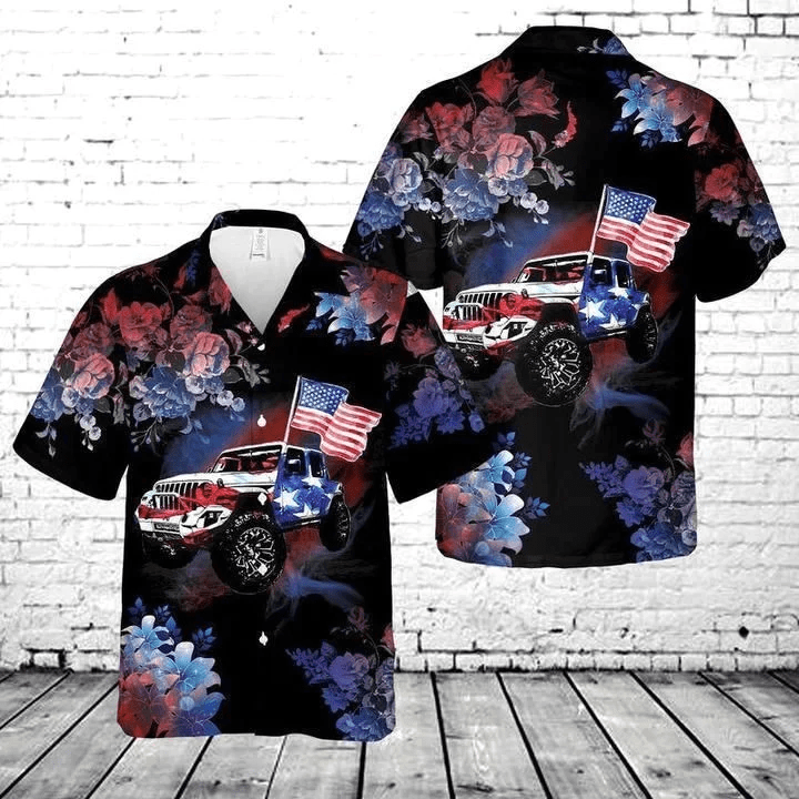 Jeep Floral Magical Dark Theme Hawaiian Shirt for All