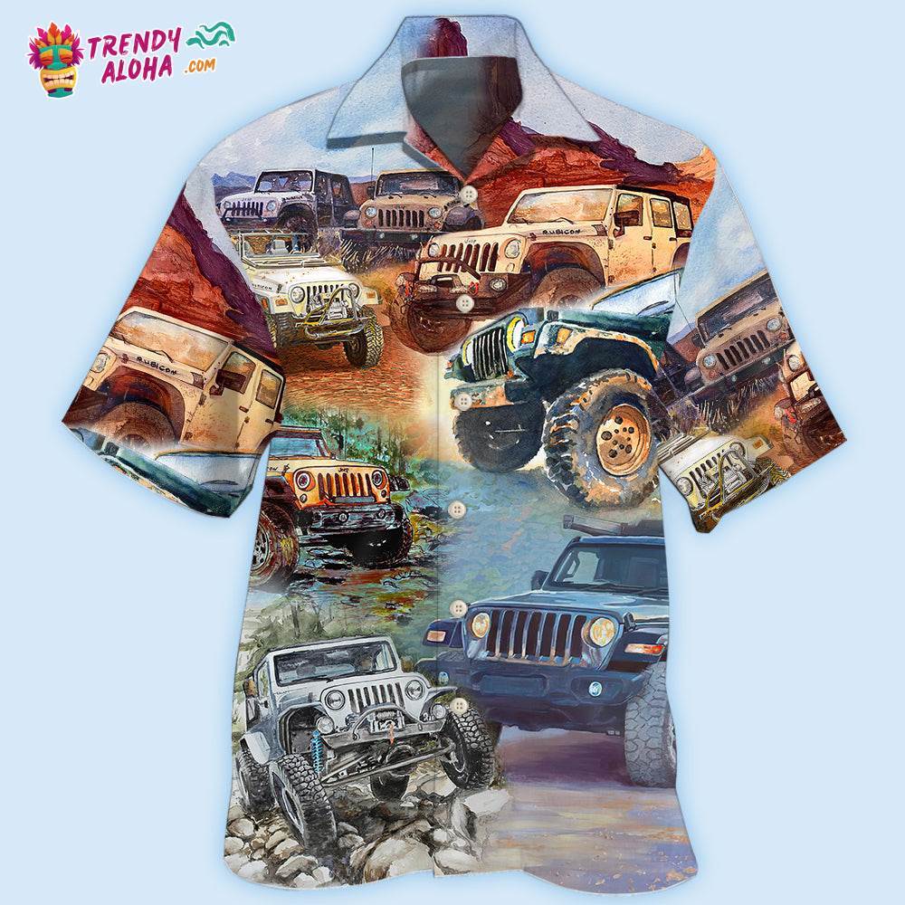 Jeep Painting Classic Jeep Vintage Hawaiian Shirt – Trendy Aloha