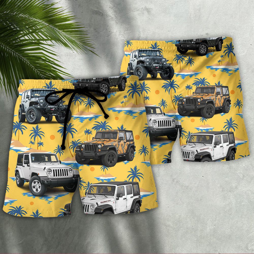 Jeep Stunning Tropical Style Trendy Aloha Hawaiian Beach Shorts