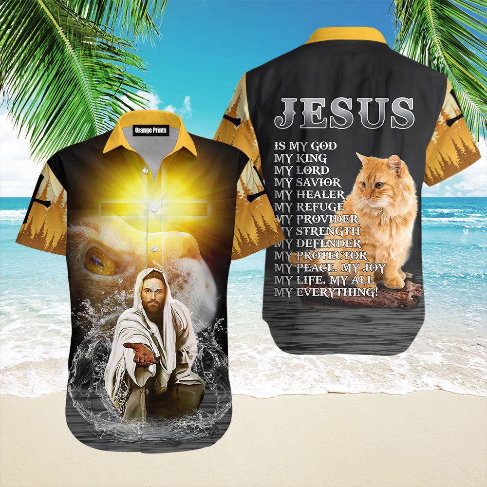 Jesus And Cat My Everything Aloha Hawaiian Shirts For Men & For Women |