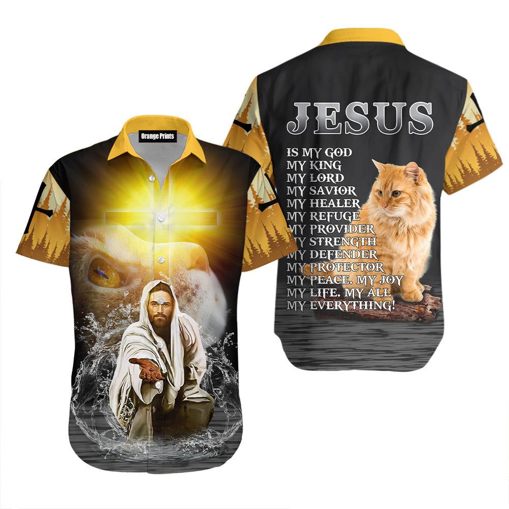 Jesus And Cat My Everything Aloha Hawaiian Shirts For Men & For Women | Jesus And Cat My Everything Aloha Hawaiian Shirts For Men & For Women |