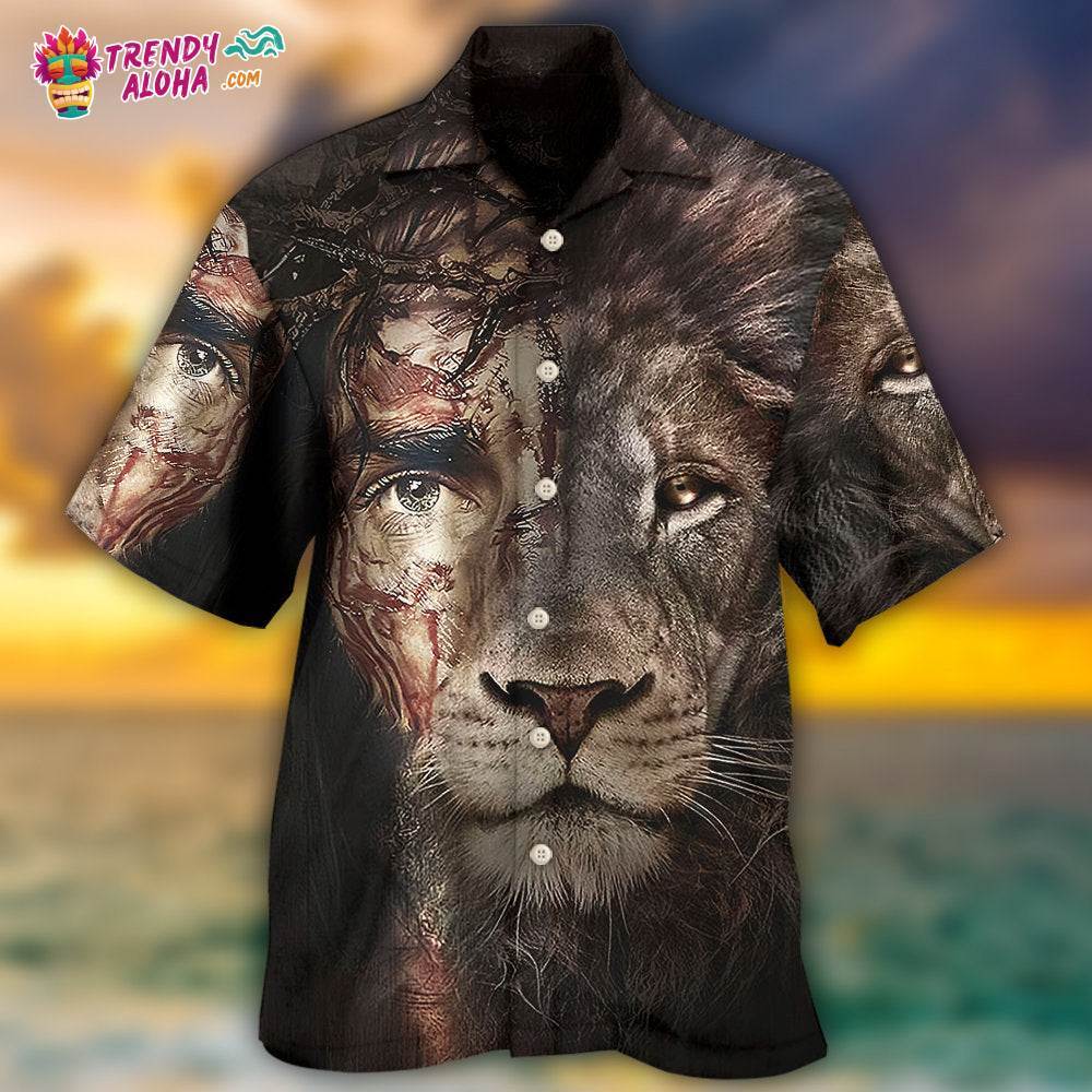 Jesus And Lion Hawaiian Shirt – Trendy Aloha