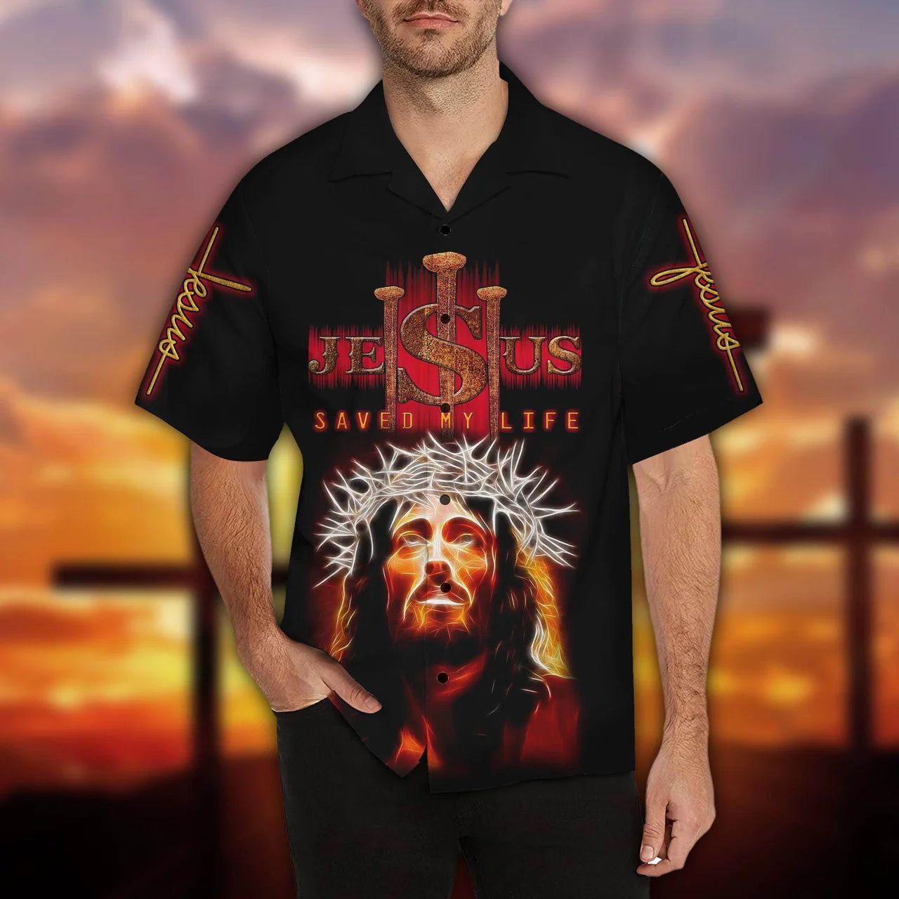 Jesus Black Aloha Hawaiian Shirts For Men And Women