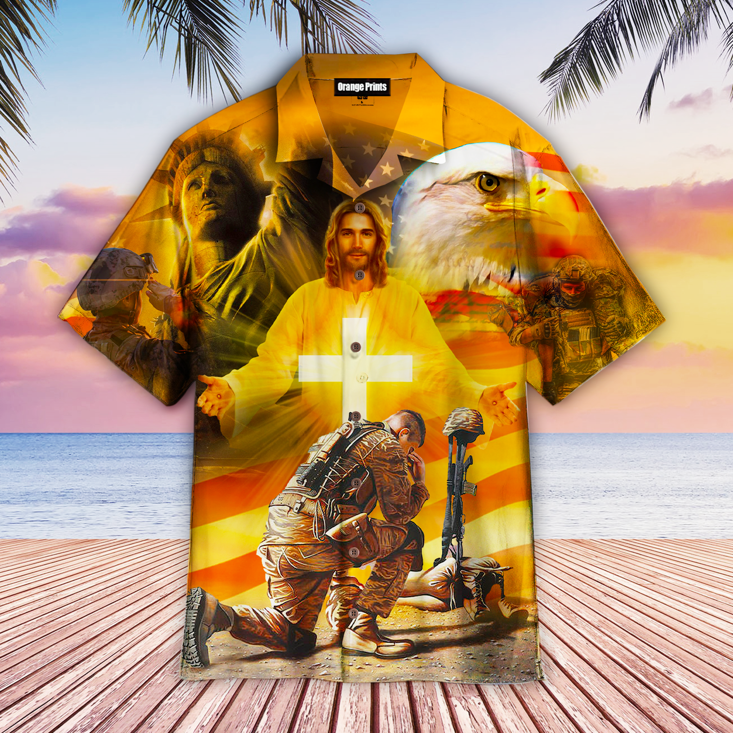 Jesus Christ And Honor The Fallen Aloha Hawaiian Shirts For Men & For Women |