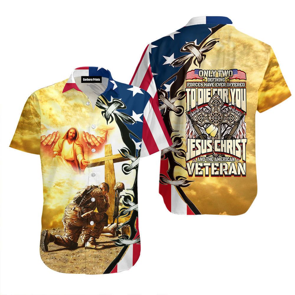 Jesus Christ And Us Veteran Aloha Hawaiian Shirts | For Men & For Women | Jesus Christ And Us Veteran Aloha Hawaiian Shirts | For Men & For Women |