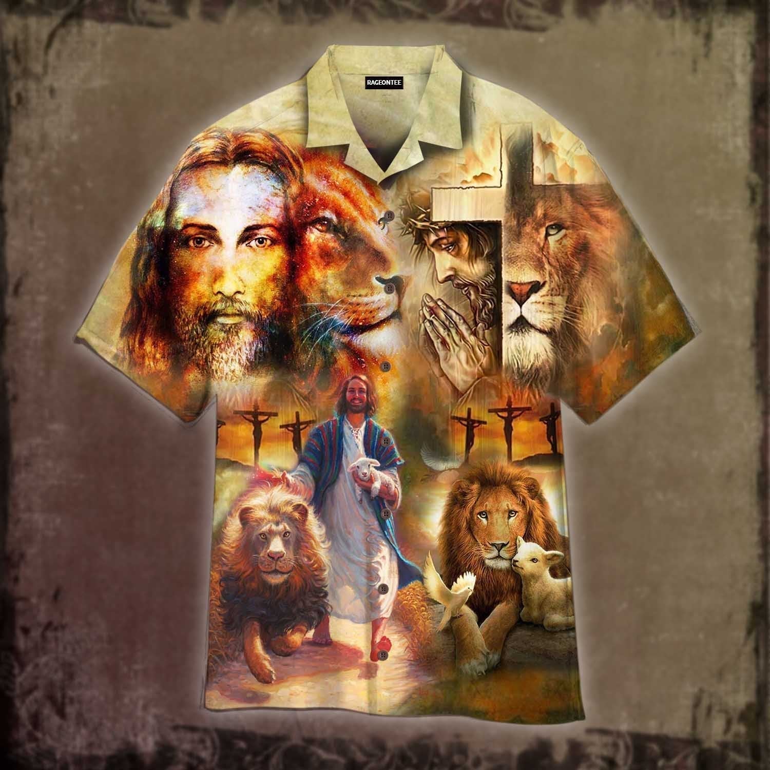 Jesus Faith Hope Love Lion Aloha Hawaiian Shirts For Men And Women |