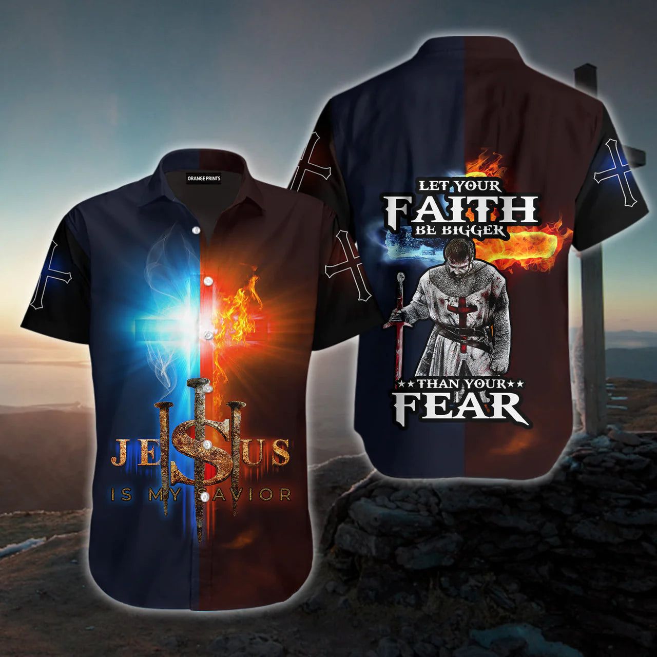 Jesus God Faith And Fear Aloha Hawaiian Shirts For Men And Women