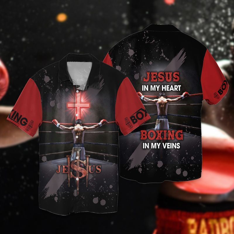 Jesus In My Heart Boxing In My Veins Aloha Hawaiian Shirt | For Men & For Women |