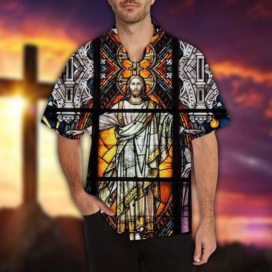 Jesus Is Lord Of My Gospel Stained Glass Aloha Hawaiian Shirts For Men And Women ||